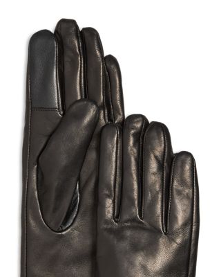 Mid-Length Cashmere Lined Leather Tech Gloves - Exclusive
