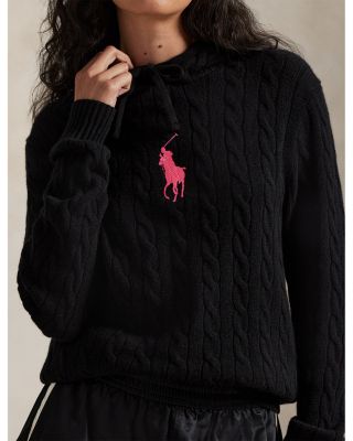 Unisex Pink Pony Cable Knit Hoodie