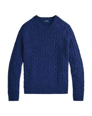 Suede-Patch Cable-Knit Sweater