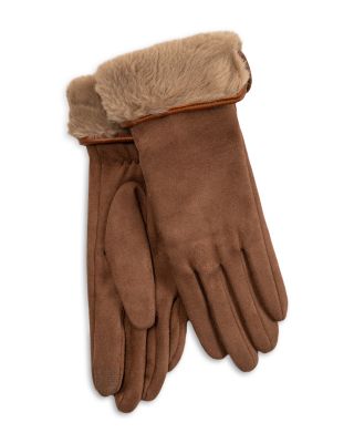 Faux Fur Cuff Stretch Tech Gloves