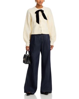 Kitty Bobble Contrast Crewneck Cardigan