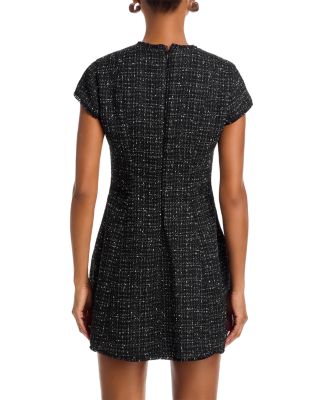 Speckled Tweed Pleated Mini Dress