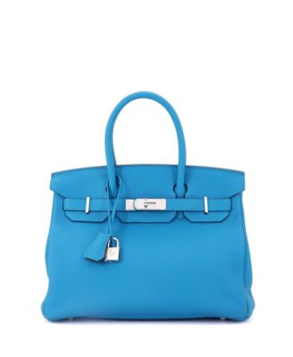 Birkin 30 Handbag Verso Togo with Palladium Hardware
