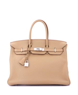 Birkin 35 Handbag Light Togo with Palladium Hardware