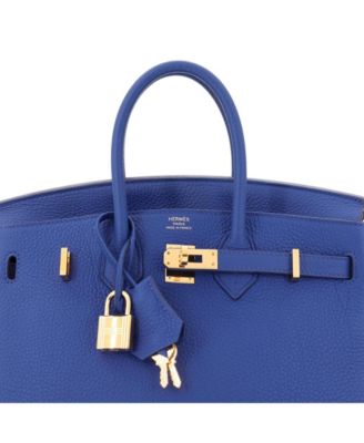 Birkin 25 Handbag Blue Togo with Gold Hardware
