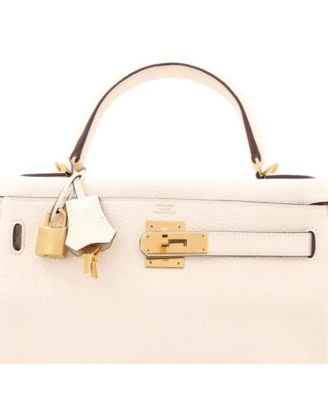 Kelly 28 Handbag Light Clemence with Gold Hardware