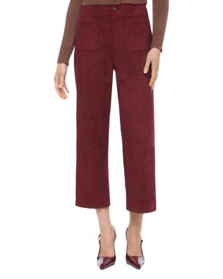Faux Suede Wide Leg Pants