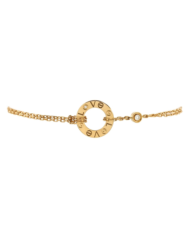 Pre-owned Pre-owned Cartier Cartier 2 Diamonds Love Bracelet 18k Gold With Diamonds