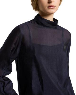 Back Button Collar Blouse