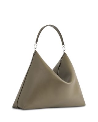 Bevel Grained Leather Shoulder Bag