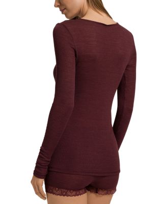 Woolen Lace Trim Long Sleeve Top