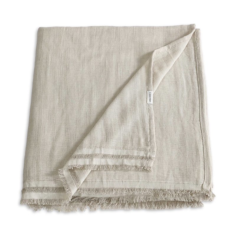 Calvin Klein Fine Weave Throw In Gray