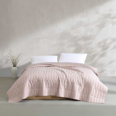 Washed Percale Solid 3 Piece Quilt Set, King