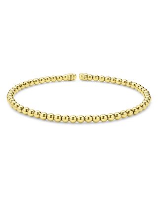 18K Yellow Gold Caviar Gold Beaded Cuff Bracelet