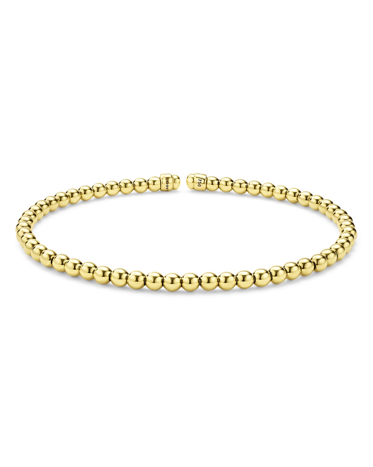 18K Yellow Gold Caviar Gold Beaded Cuff Bracelet