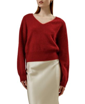 Brushed V-Neck Cashmere Sweater