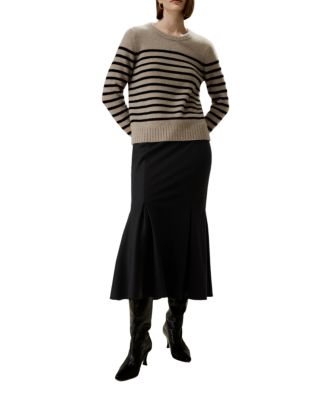 Striped Round Collar Cashmere Sweater