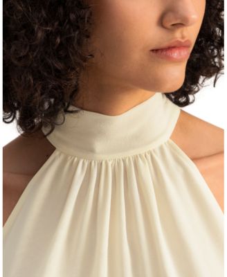 Silk Georgette Halter Neck Top