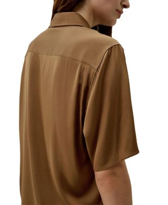 Half-Placket Short Sleeve Button Up Shirt