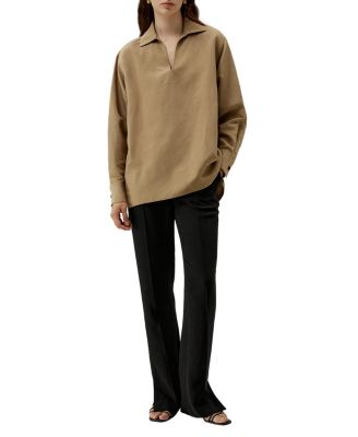 Oversized Silk-Linen Blend Shirt