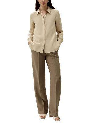 Graceful Button Up Silk Blouse