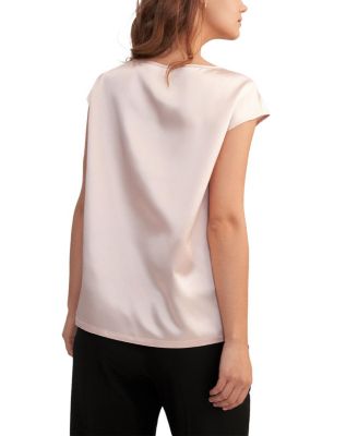 Basic Cap Sleeves Silk Tee
