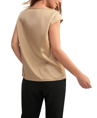 Basic Cap Sleeves Silk Tee