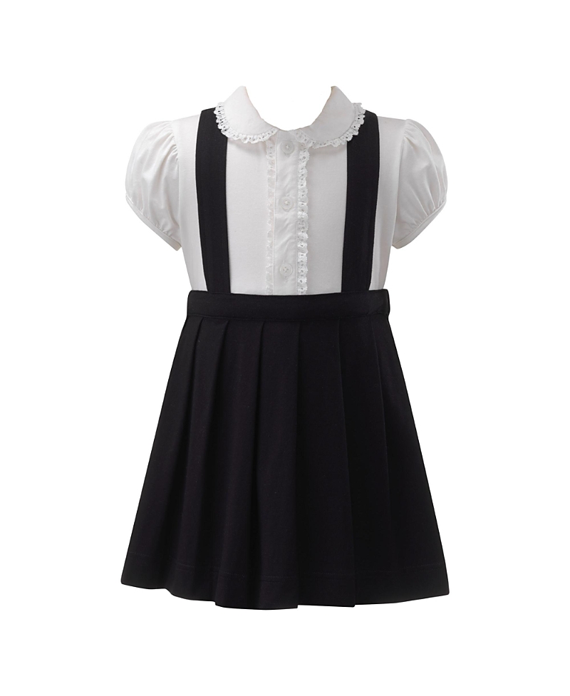 Rachel Riley Girls' Eloise Jersey Blouse & Pinafore Set - Little Kid, Big Kid In Multi