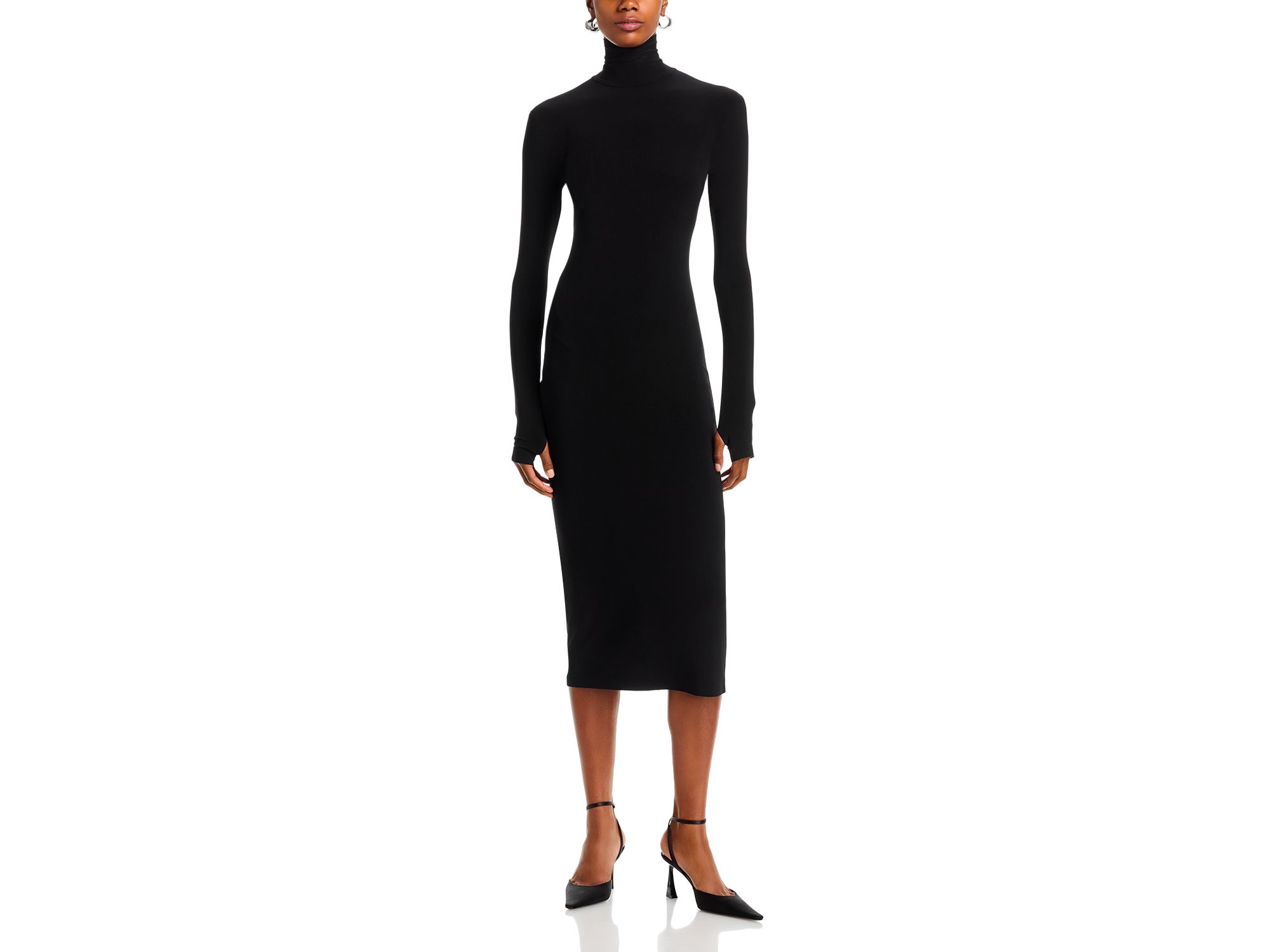 Long Sleeve Turtleneck Midi Dress - Image 1