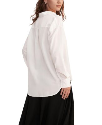 Drop Shoulders Oversize Silk Shirt