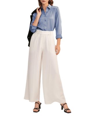 Long Sleeves Collared Silk Blouse