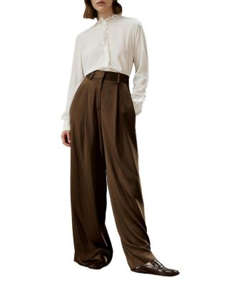 Cr&ecirc;pe de Chine Blouse with Ruffle Edge