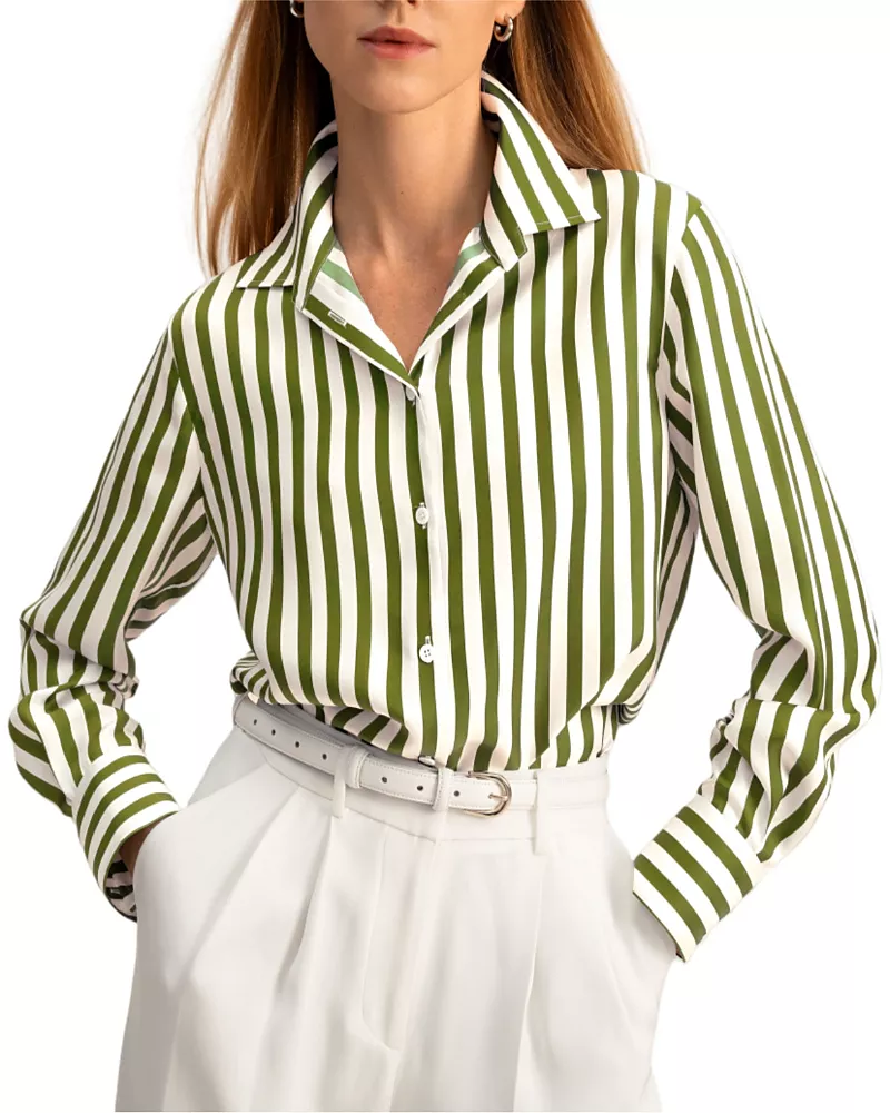 Lilysilk Amalfi Stripe Silk Shirt