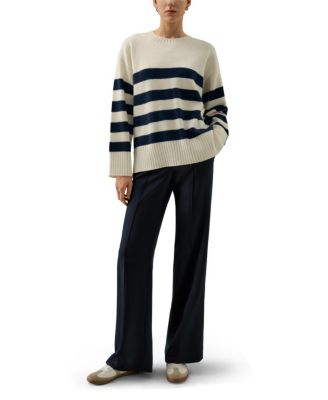 Striped Wool-Cashmere Oversized Sweater