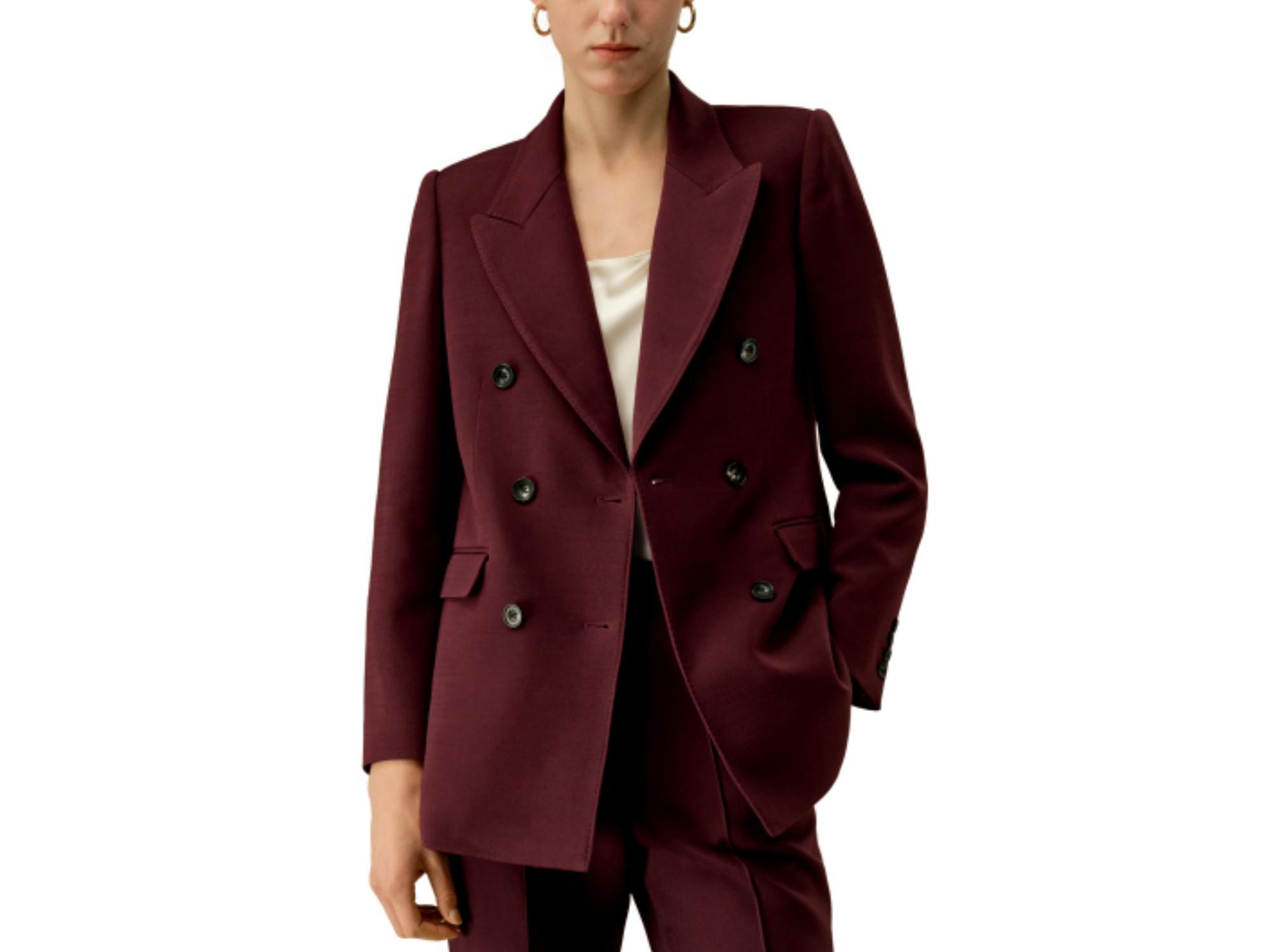 Double Breasted Lapel Blazer - Image 1