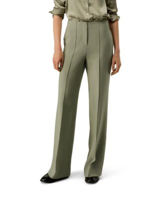 Silk-Wool Twill Flare Pants