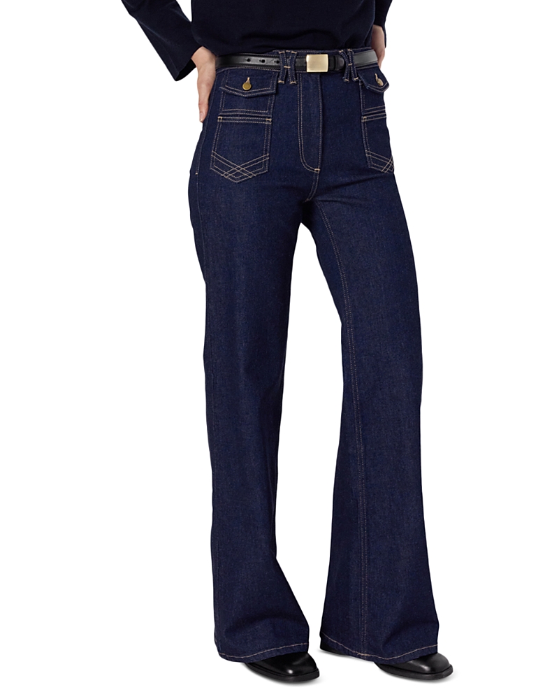 Gerard Darel Anna High Rise Flare Jeans In Black