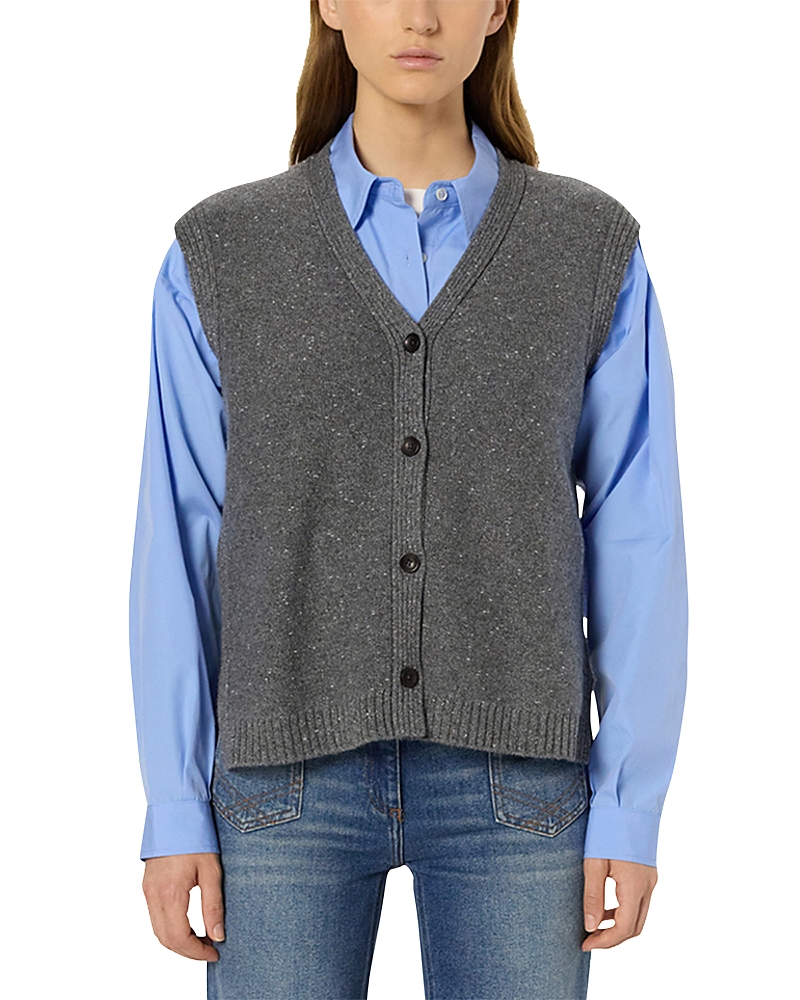 Gerard Darel Elysee Buttoned Vest In Gray