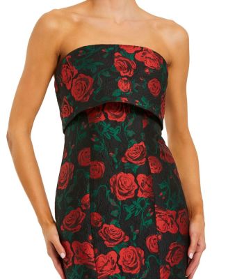 Strapless Floral Brocade Mermaid Gown