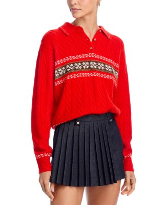 Cable Knit Polo Sweater