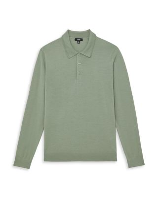 Trafford Merino Wool Long Sleeve Polo Shirt