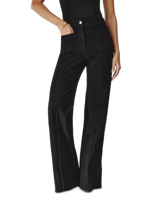 Sakura High Rise Flare Leg Jeans in Black