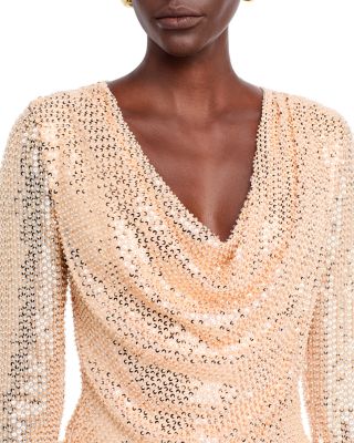 Leon Beaded Cowlneck Top