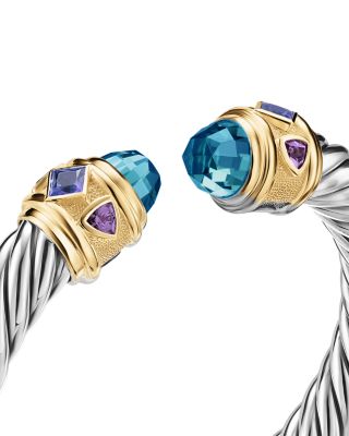 Renaissance&reg; Cable Flex&reg; Bracelet in Sterling Silver with 14K Yellow Gold, 9mm