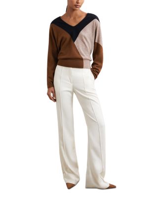 June V Neck Colorblocked Sweater 