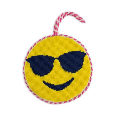 Sunglass Emoji Needlepoint Icon Ornament