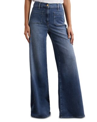 Bella High Rise Wide Leg Jeans in Mid Blue