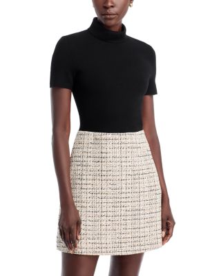 Short Sleeve Roll Neck Mini Dress