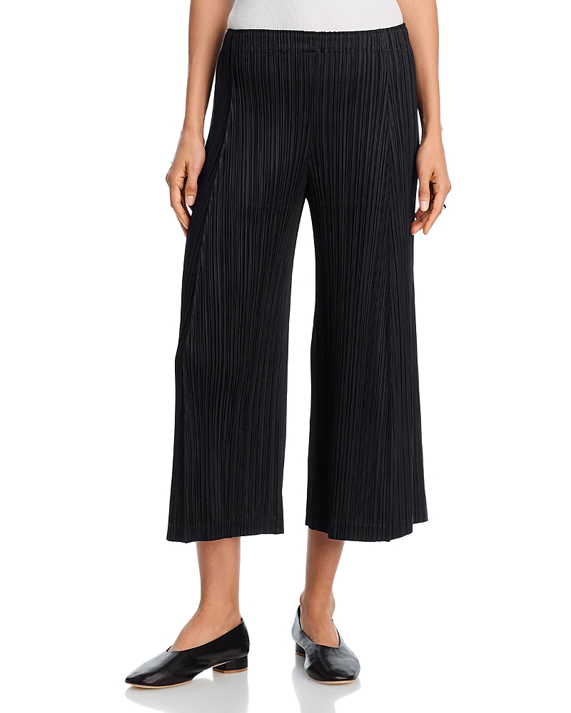 Issey Miyake Plisse Wide Leg Pants In Black