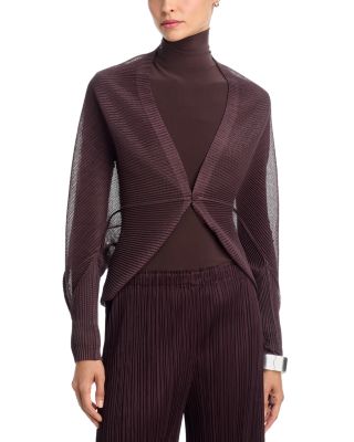 PLEATS PLEASE ISSEY MIYAKE Tatami One Button Cardigan